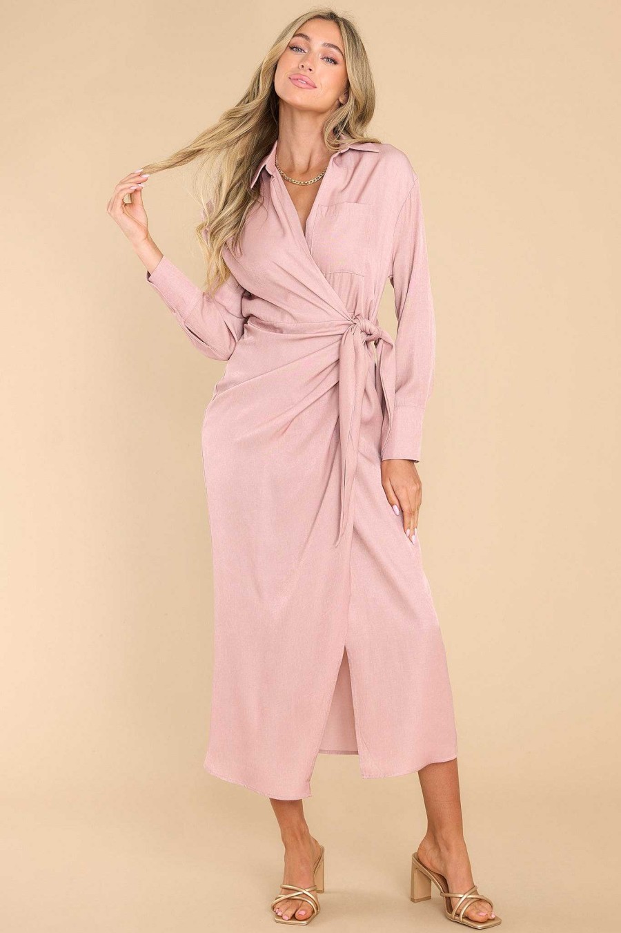Clothing Red Dress Midi Dresses | A Calming Way Maxi Dress Mauve