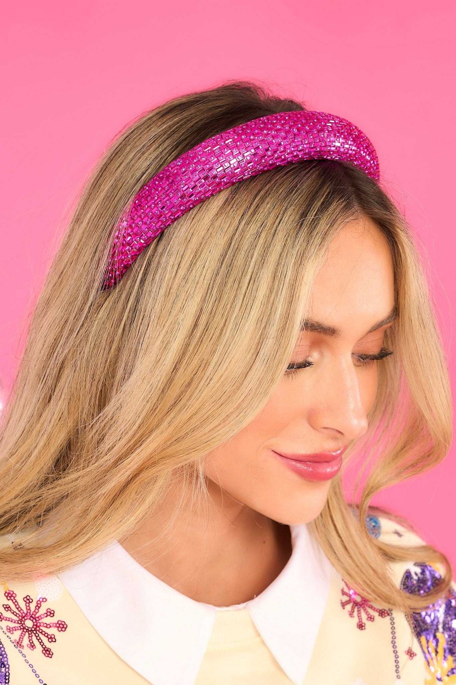 Accessories Red Dress Hair Accessories | Glowing Expectations Headband Fuchsia