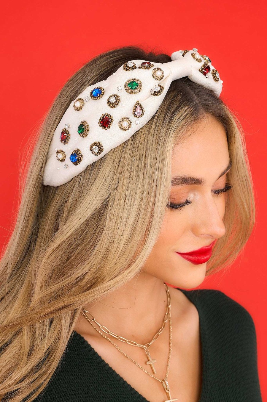 Accessories Red Dress Hair Accessories | Bonne Noel Headband White