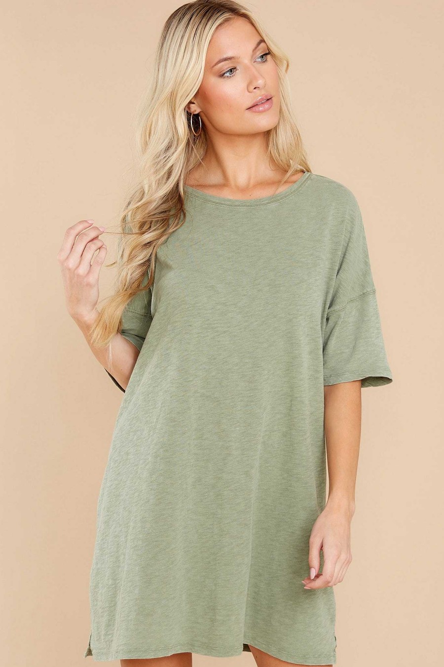 Clothing Z Supply Mini Dresses | Delta Slub T-Shirt Dress Meadow Green