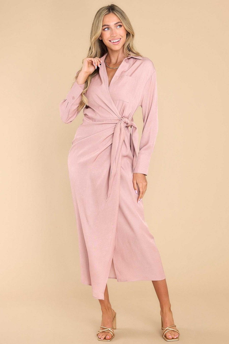 Clothing Red Dress Midi Dresses | A Calming Way Maxi Dress Mauve