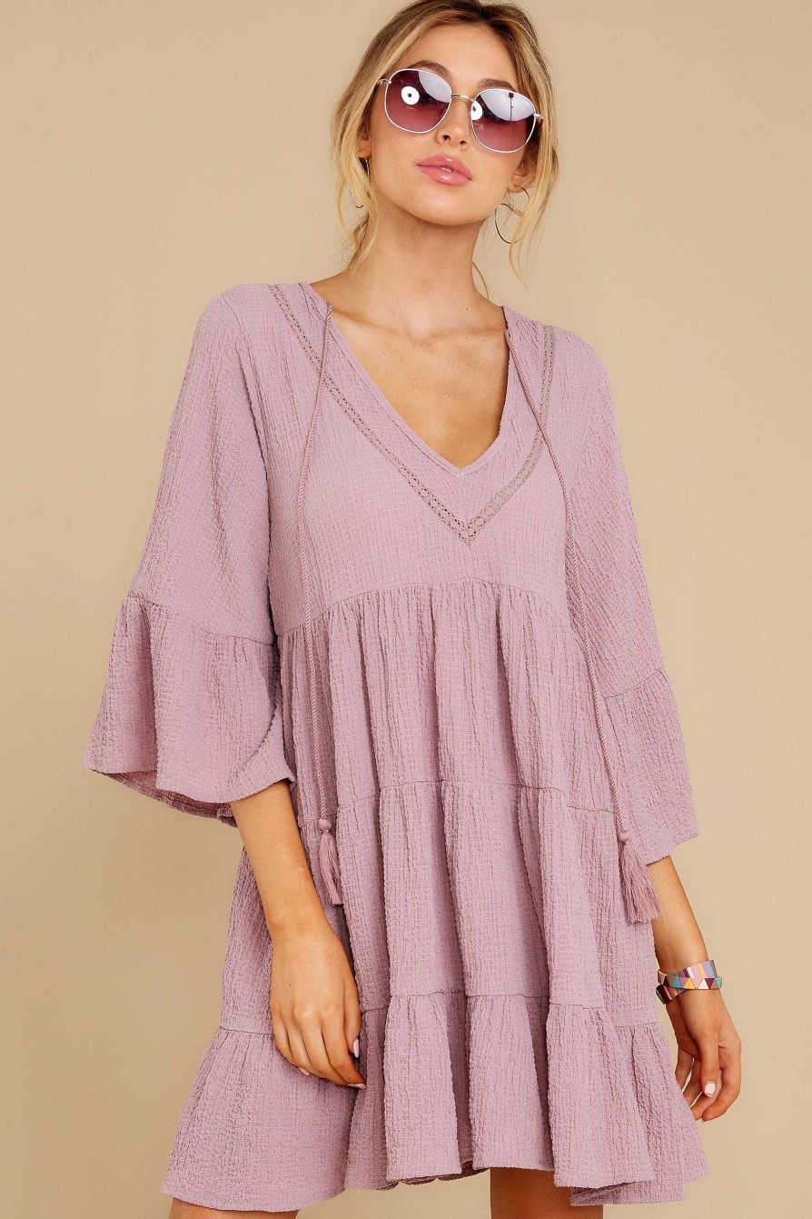 Clothing Red Dress Mini Dresses | Over The Swoon Dress Mauve Purple