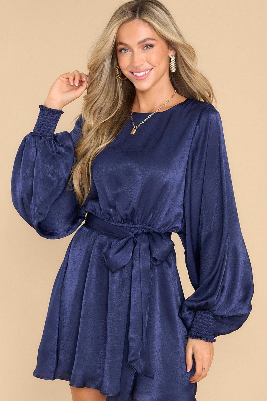 Clothing Aura Mini Dresses | The Lucky One Dress Navy Blue
