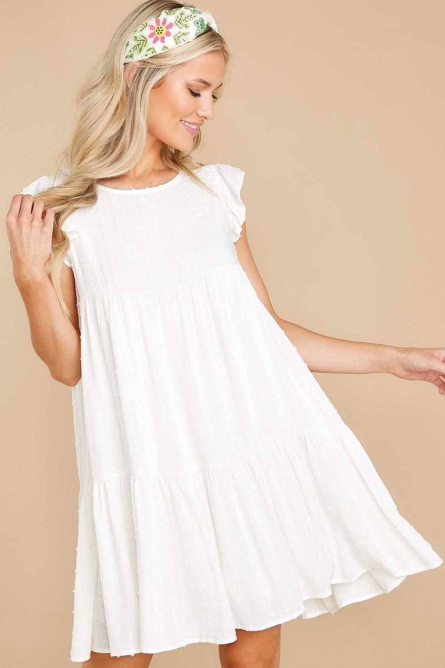 Clothing Red Dress Mini Dresses | One More Clue Dress Off White