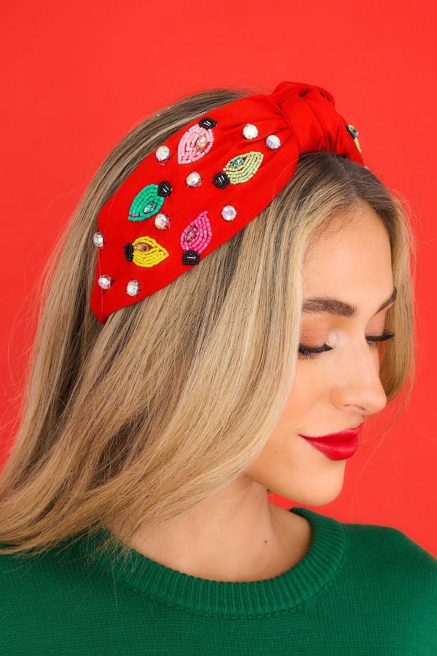 Accessories Red Dress Hair Accessories | Christmas Bulbs Headband Red