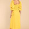 Clothing Aura Midi Dresses | Enjoy The View Sunset Midi Dress Yellow