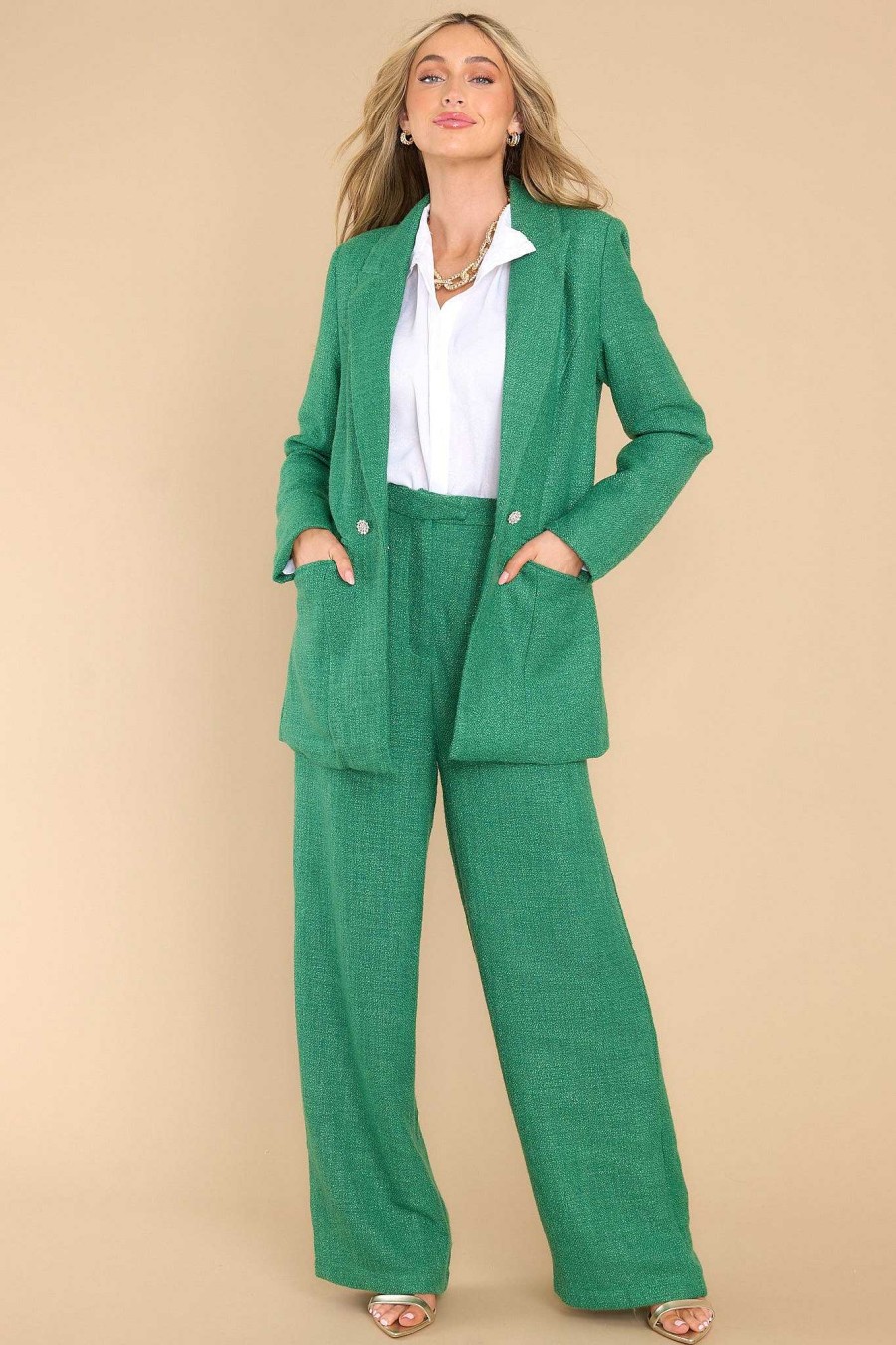Clothing Red Dress Two Piece Sets | Showcasing My Talents Pants Kelly Green
