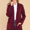 Clothing Red Dress Casual Tops | Replay The Night Cardigan Wine