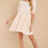 Clothing Red Dress Mini Dresses | Tally The Compliments Dress Cream