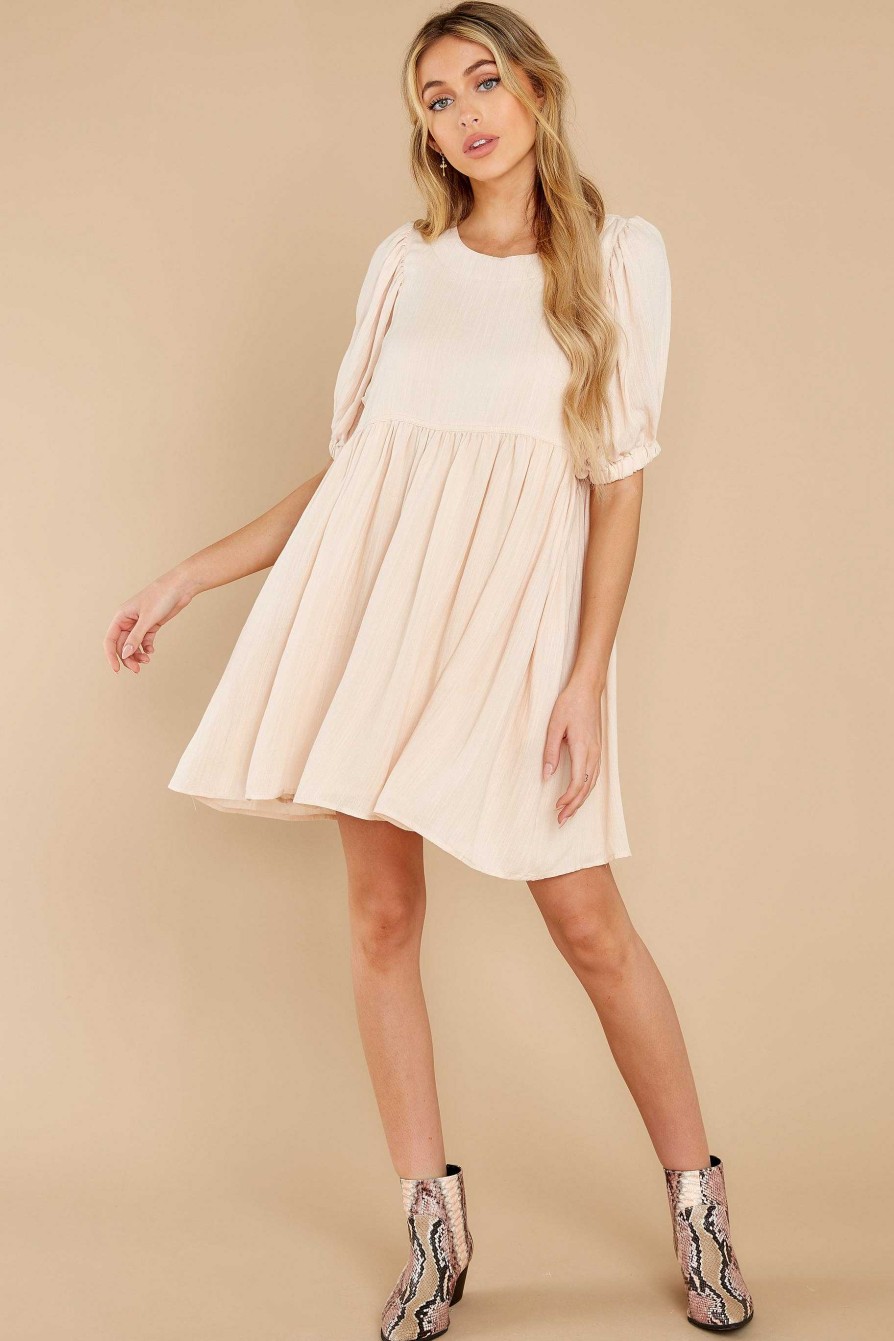 Clothing Red Dress Mini Dresses | Tally The Compliments Dress Cream