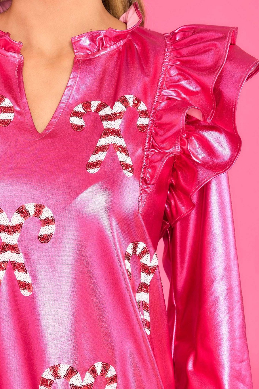 Clothing Red Dress Mini Dresses | Candy Cane Couture Dress Hot Pink
