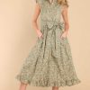 Clothing Victoria Dunn Midi Dresses | Mae Silver Birch Midi Dress Green