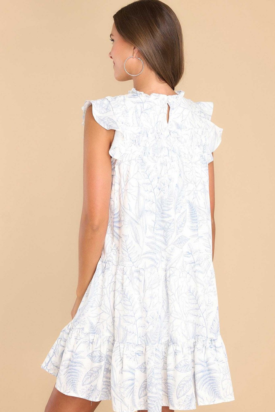 Clothing Aura Mini Dresses | Incredible Moments Blue Print Dress Pastel Blue