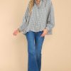 Clothing Aura Casual Tops | Keep Showing Up Plaid Top Blue
