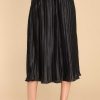 Clothing Red Dress Skirts | Try And Try Again Pleated Midi Skirt Black