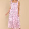Clothing Red Dress Midi Dresses | To You From Me Midi Dress Pink Floral