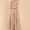 Clothing Red Dress Midi Dresses | Look And Listen Midi Dress Taupe