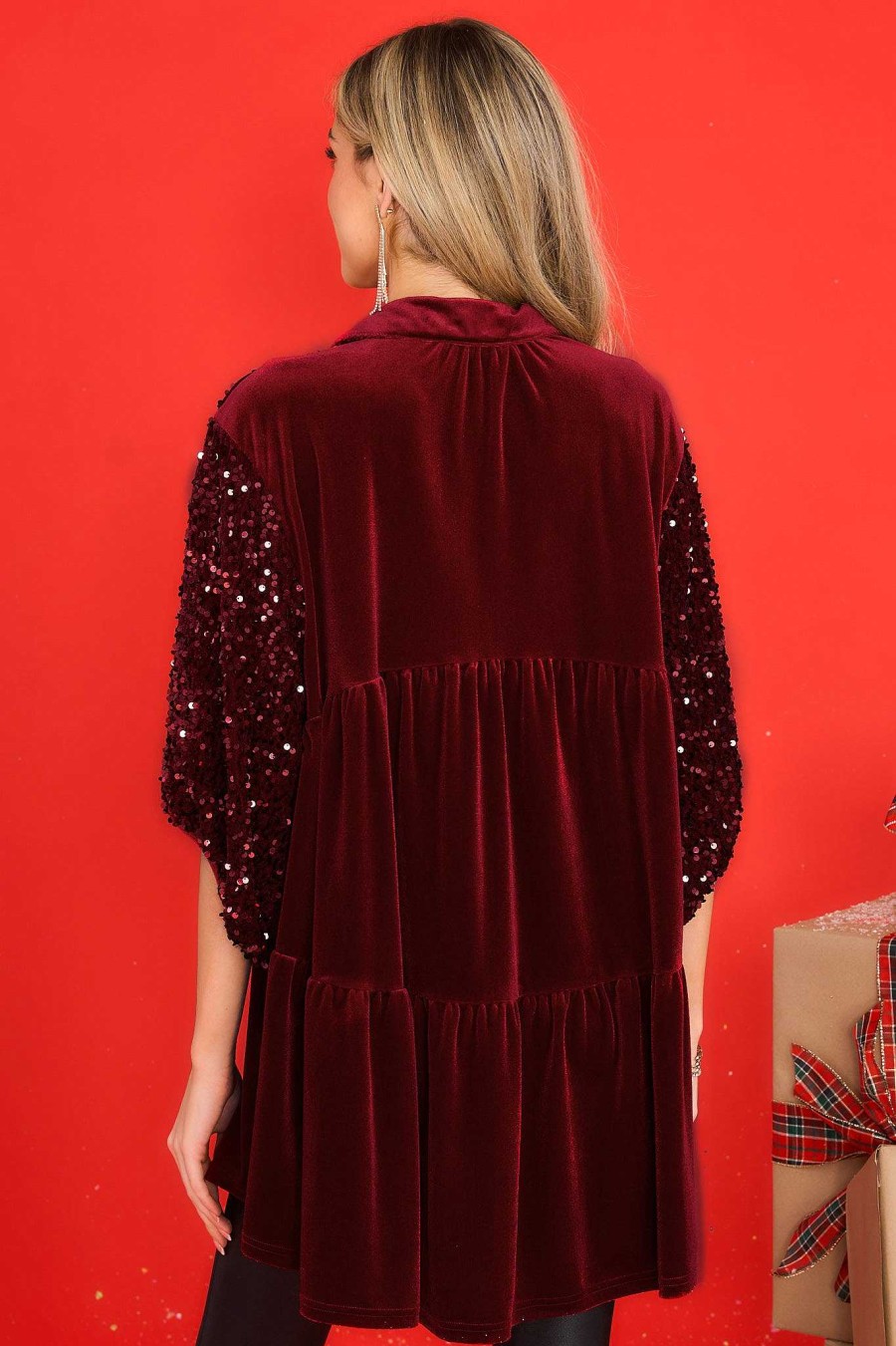 Clothing Red Dress Mini Dresses | Knack For Fashion Tunic Wine