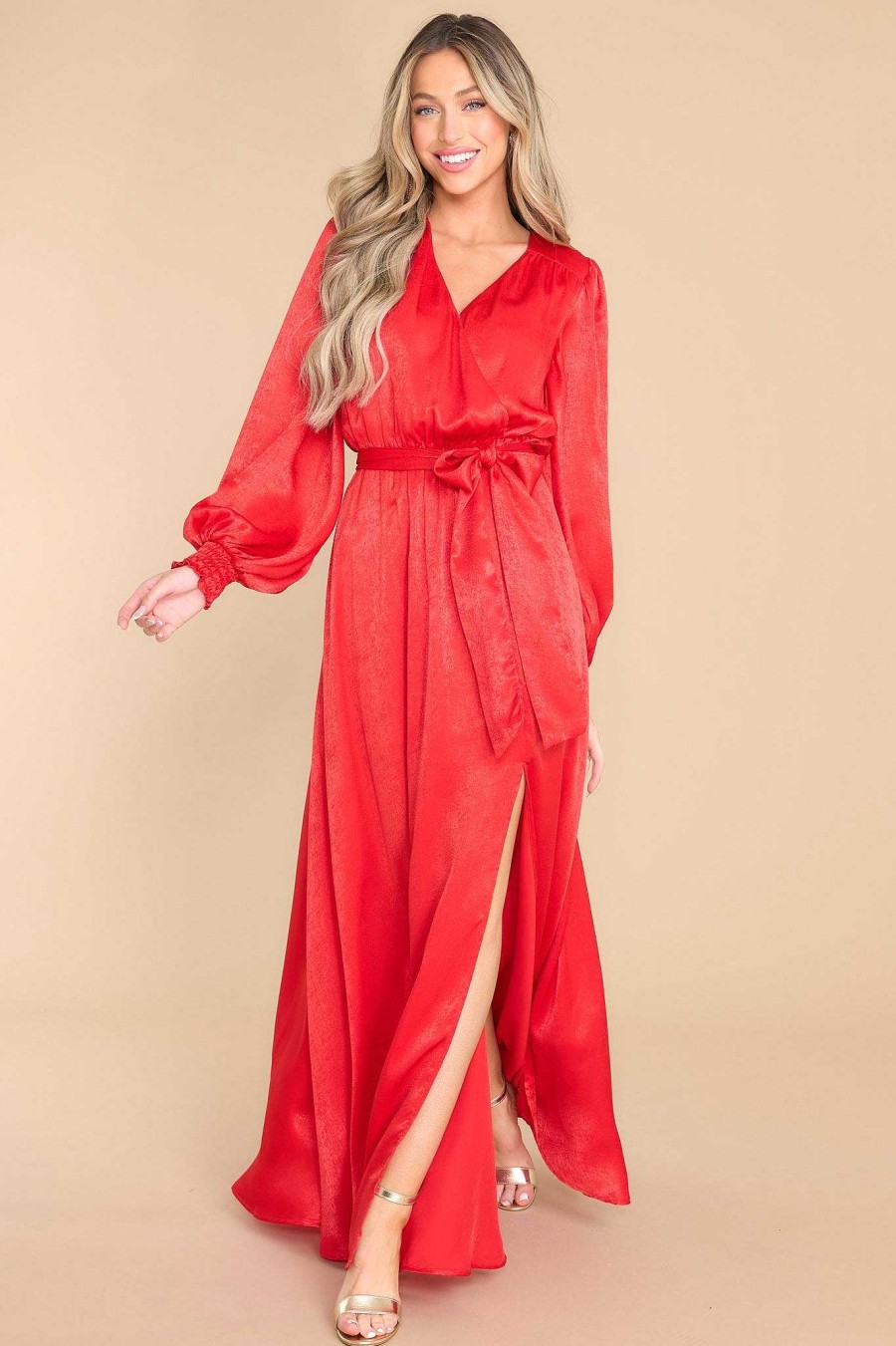 Clothing Aura Maxi Dresses | Settle The Score Maxi Dress Red