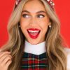 Accessories Red Dress Hair Accessories | Yuletide Treasure Plaid Headband Red