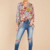 Clothing Red Dress Blouses & Shirts | Blooming Surprise Purple Multi Floral Print Top Blooming Purple
