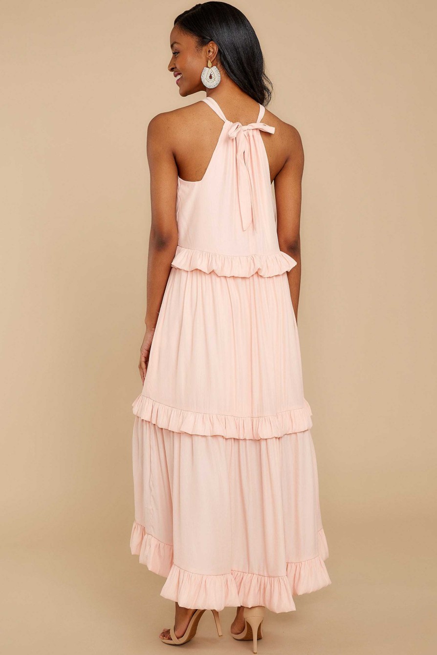 Clothing Red Dress Midi Dresses | Feels Like A Fairytale Midi Dress Blush Pink