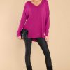 Clothing So Soft Collection Casual Tops | Wind Down Sweater Magenta