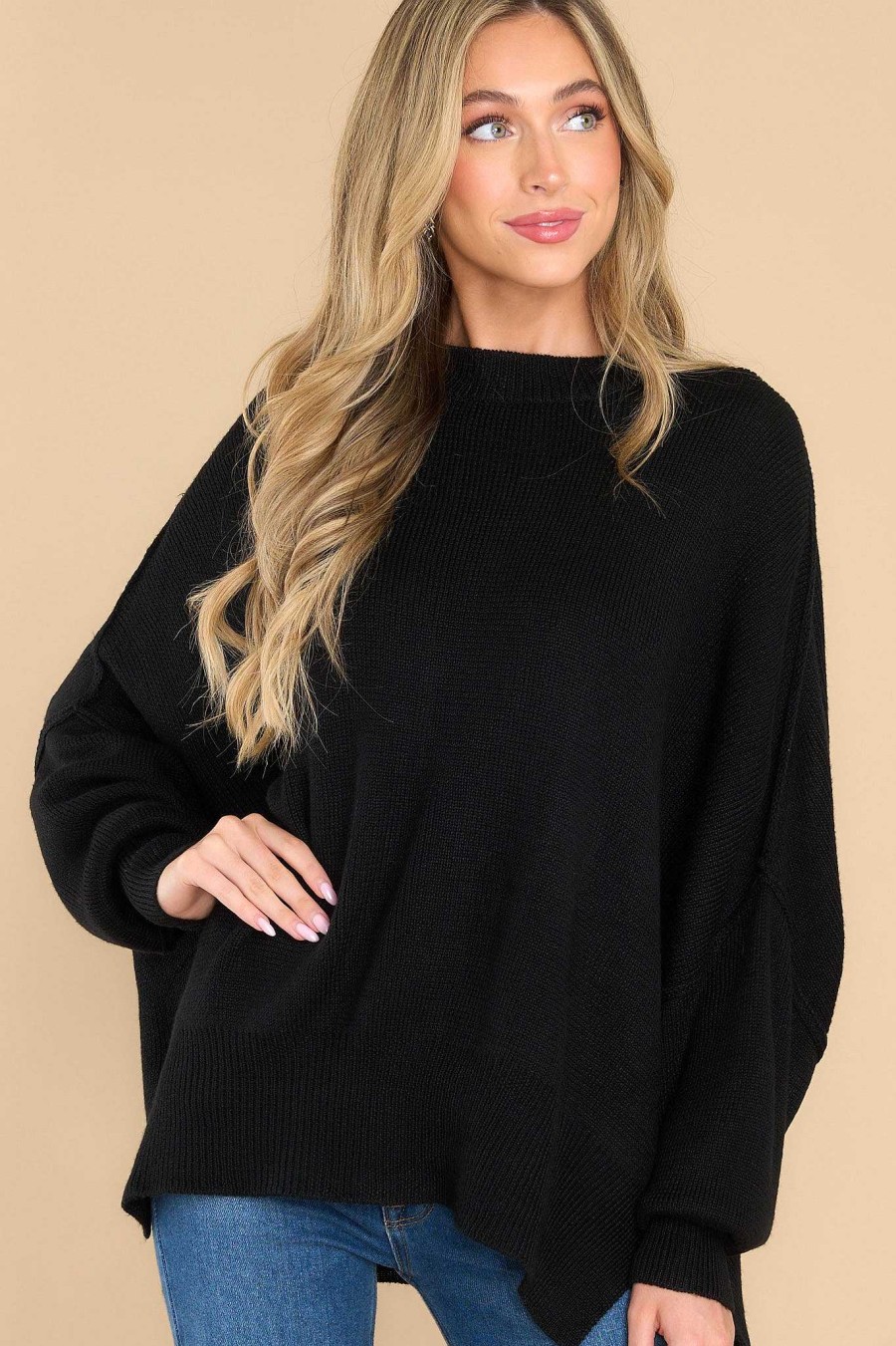 Clothing Red Dress Casual Tops | Favorite Forecast Sweater Black