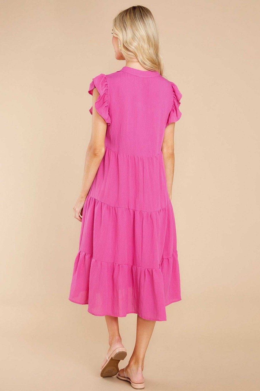Clothing Red Dress Midi Dresses | Meaningful Ways Midi Dress Fuchsia