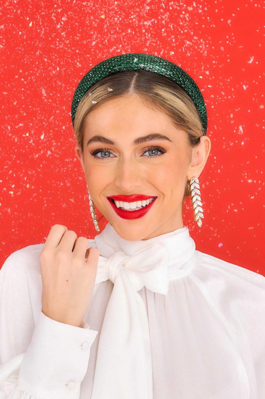 Accessories Red Dress Hair Accessories | Glowing Expectations Headband Emerald