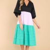 Clothing Crosby by Mollie Burch Midi Dresses | Wylie Unexpected Colorblock Dress Lavender