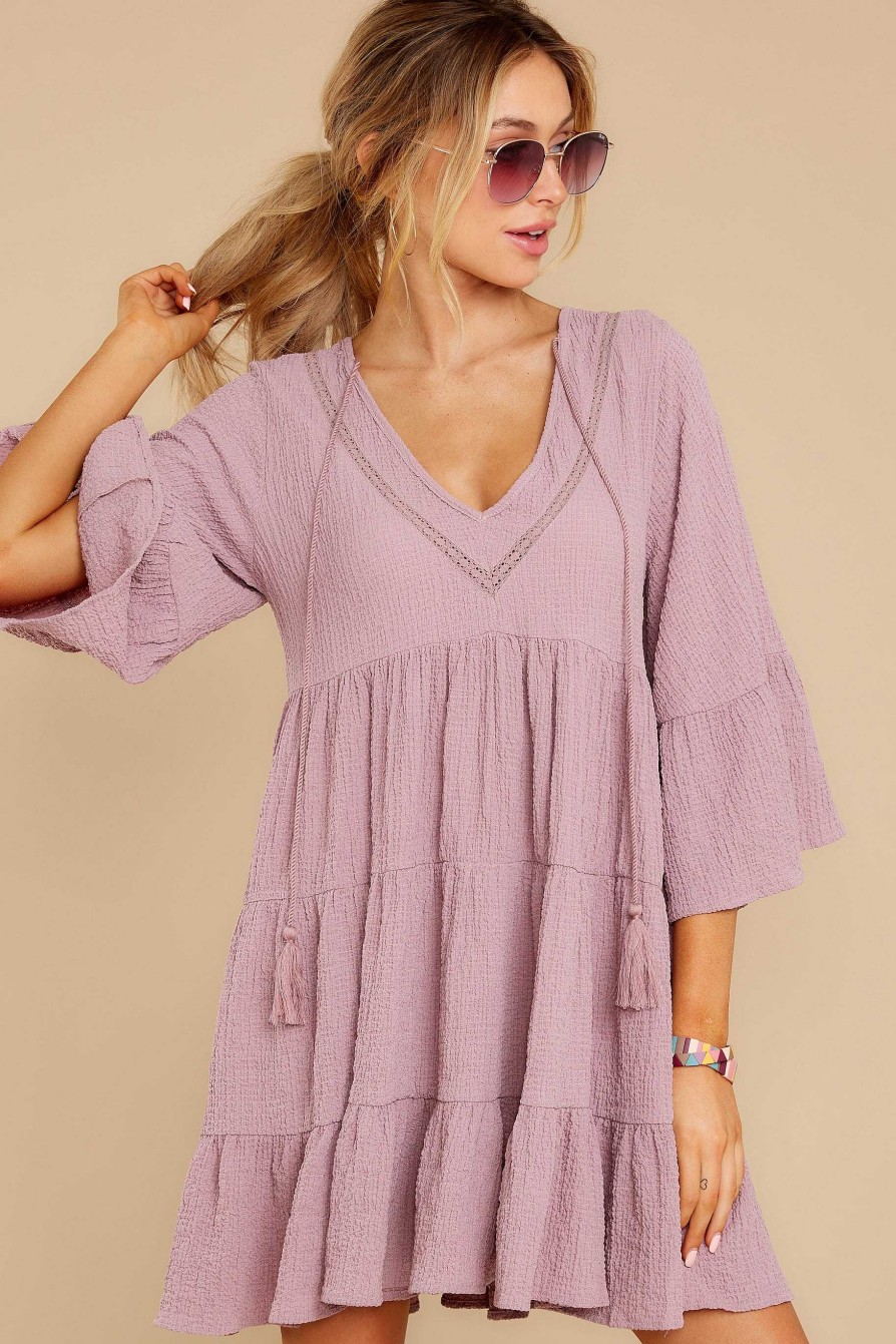Clothing Red Dress Mini Dresses | Over The Swoon Dress Mauve Purple
