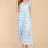 Clothing Red Dress Midi Dresses | To You From Me Midi Dress Blue Floral