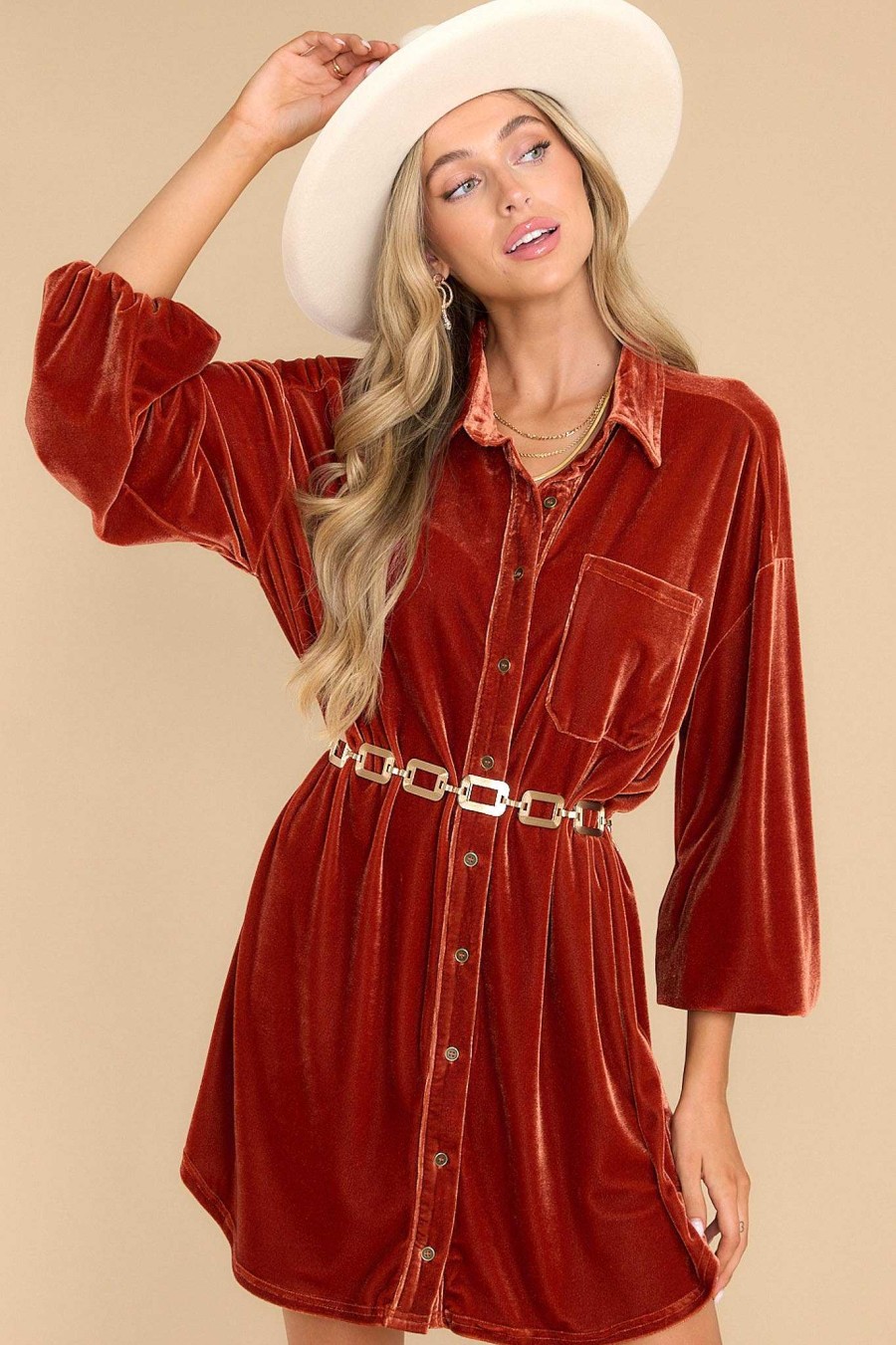 Clothing Red Dress Mini Dresses | Sure To Impress Dress Light Rust