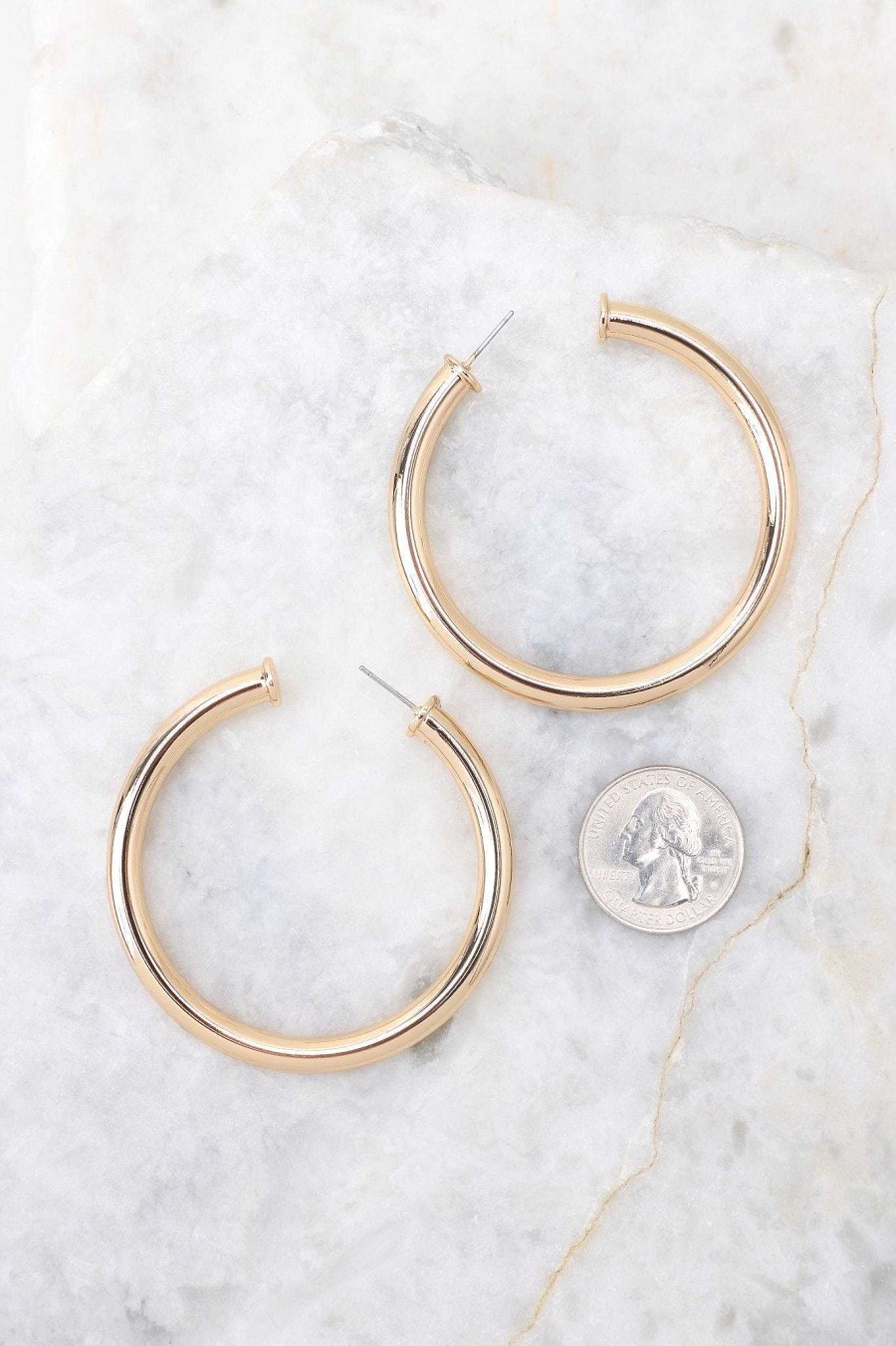Jewelry Red Dress | Make A Comeback Hoop Earrings Gold