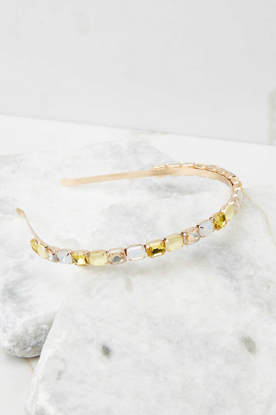 Accessories Red Dress Hair Accessories | Drop Of Sparkle Multi Headband Yellow