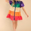 Clothing Red Dress Mini Dresses | All Dolled Up Rainbow Stripe Dress Multi