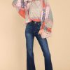 Clothing Aura Blouses & Shirts | Slow Mornings Multi Print Top Apricot Orange