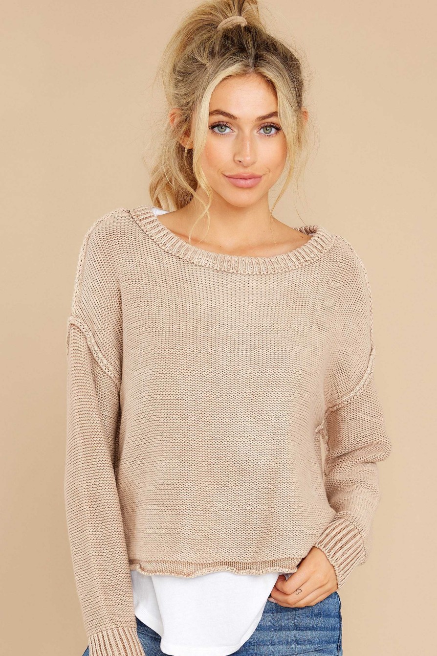 Clothing Red Dress Sweaters | All Your Love Sweater Beige