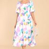 Clothing Red Dress Midi Dresses | Tell My Heart Multi Print Midi Dress Pink