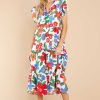 Clothing Red Dress Midi Dresses | Joyful Celebration Multi Floral Print Midi Dress White