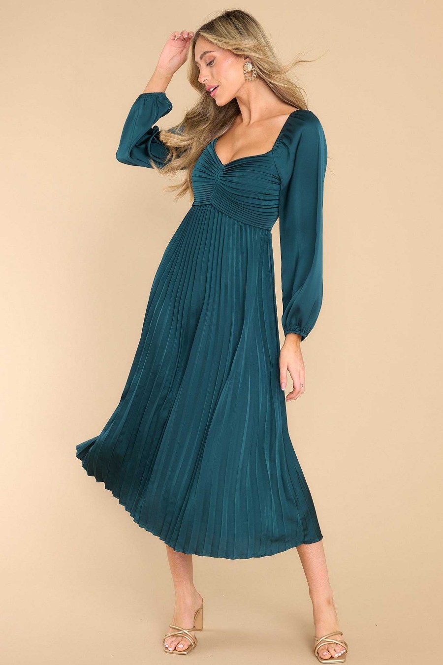 Clothing Red Dress Midi Dresses | Get It Right Midi Dress Hunter Green