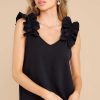 Clothing Red Dress Blouses & Shirts | Game Ready Top Black