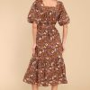 Clothing Olivia James The Label Midi Dresses | Willa Anemone Chocolate Midi Dress Brown