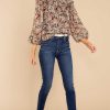 Clothing Red Dress Blouses & Shirts | City Lights Plum Print Top Brown