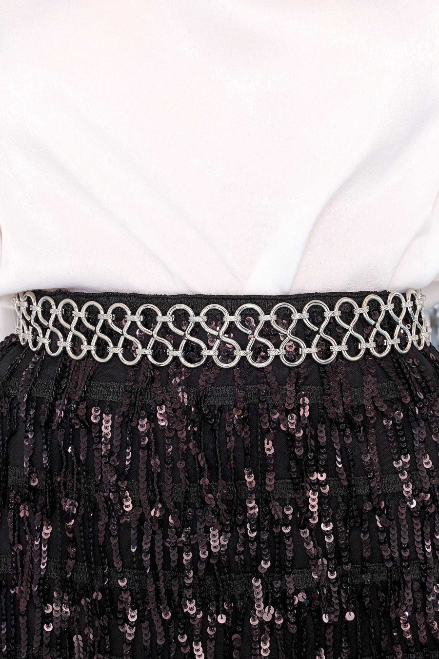 Accessories Red Dress Belts | Perfect Connection Chain Belt Silver