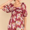 Clothing Crosby by Mollie Burch Mini Dresses | Hunter Gallery Floral Print Dress Wine