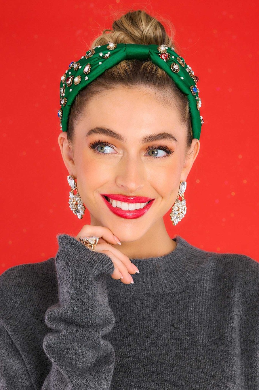 Accessories Red Dress Hair Accessories | Bonne Noel Headband Green