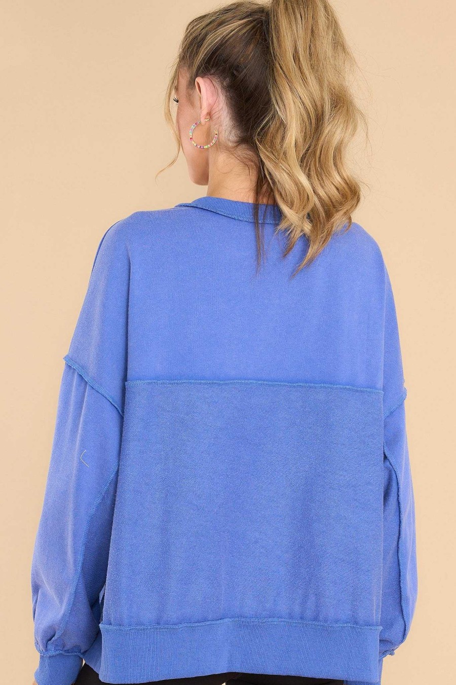 Clothing Red Dress Casual Tops | Totally Huggable Top Blue