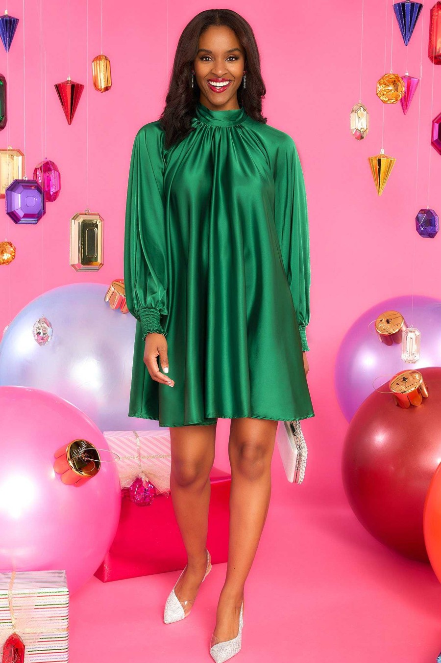 Clothing Aura Mini Dresses | Gift To Us Green Dress Emerald